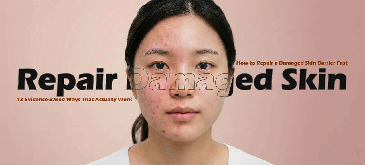 Woman demonstrating how to repair damaged skin barrier for healthy skin recovery and repair.